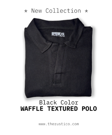 Waffle Textured (Black) Polo