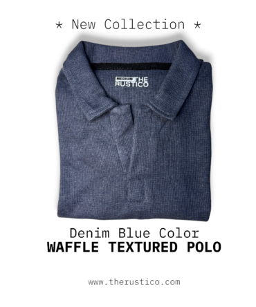 Waffle Textured (Denim Blue) Polo