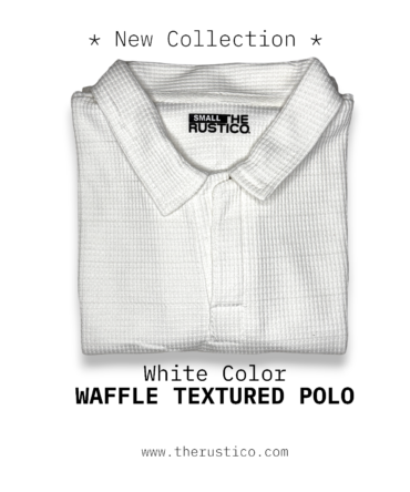 Waffle Textured (White) Polo